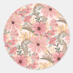 Adesivo Padrões de Aquarela Verde de Sage Rosa Deixam o A