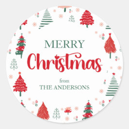 Adesivo Padrões de Árvore Festiva Escandinava Natal