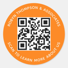 Adesivo Padrões de código QR laranja Palhetas de negócios 