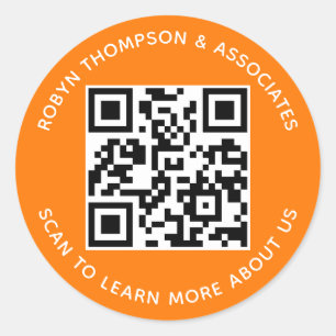 Adesivo Padrões de código QR laranja Palhetas de negócios