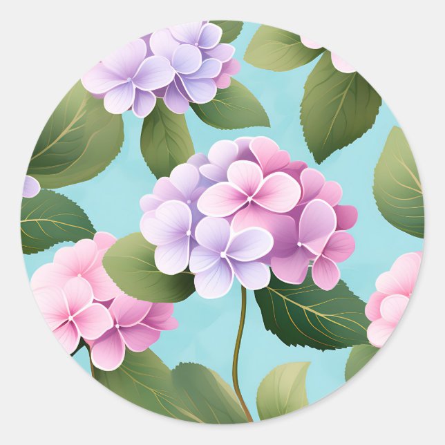 Adesivo Padrões de Flores de Hidrangea Retro (Frente)
