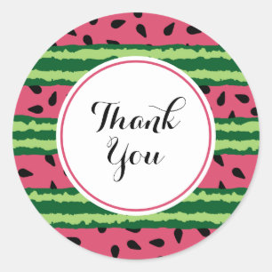 Adesivo Padrões de Melancia Bonitos Rosa E Verde Obrigado