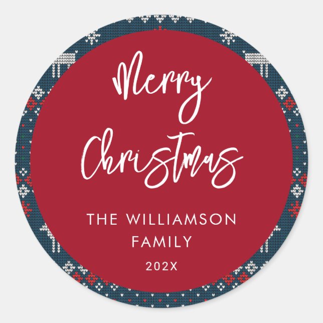 Adesivo Padrões de Natal para a família nórdica festiva (Frente)