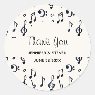 Adesivo Padrões de Notas Musicais bonitos Obrigado