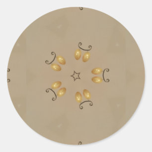 Adesivo Padrões de Ovos de Ouro Amarelo - Beige Russo