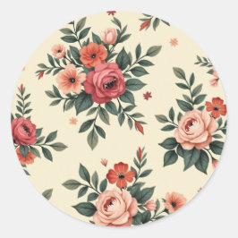 Adesivo Padrões florais vítreos com elegância clássica