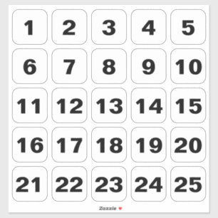 Adesivo Padrões numéricos personalizáveis pretos em branco