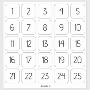 Adesivo Padrões numéricos personalizáveis pretos em branco