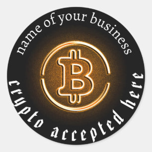 Adesivo Pagamentos Crypto aceitos porta até btc
