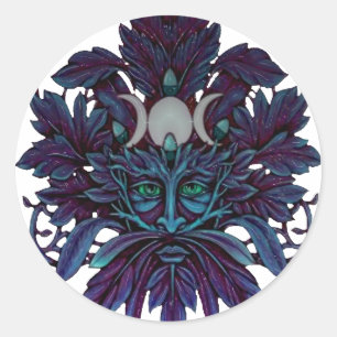 Adesivo Pagan Green Man Triple Moon Wiccan Deus