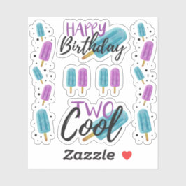 Adesivo Página inicial do Pop de gelo do segundo aniversár