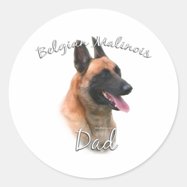 Adesivo Pai 2 da Bélgica Malinois (Frente)