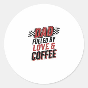 Adesivo Pai Alimentado por Amor e Café Design de Camisa de