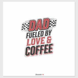 Adesivo Pai Alimentado por Amor e Café Design de Camiseta