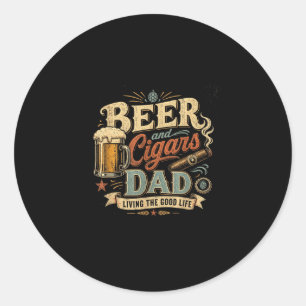 Adesivo Pai amante de cerveja charuto retro gráfico vintag