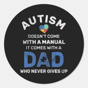 Adesivo Pai Autismo De Mens Nunca Desiste Da Consciência D