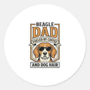 Adesivo Pai Beagle Energizado por Café e Camisa de Pelo de