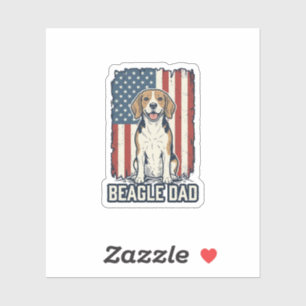 Adesivo Pai Beagle Patriótico Design de Cachorro de Gravur