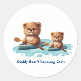 Adesivo Pai bonito e Urso Bebê em Kayak personalizados
