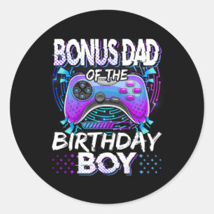 Adesivo Pai Bônus Do Jogo De Vídeo Do Menino De Aniversári
