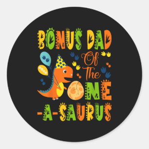 Adesivo Pai bônus do one-a-saurus no aniversário de 1 ano