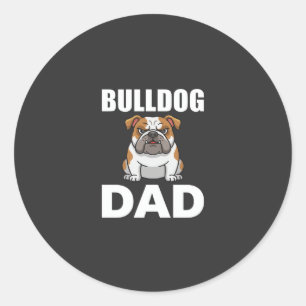 Adesivo Pai Bulldog Cartoon Amante de Cachorro