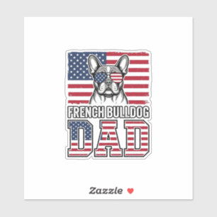 Adesivo Pai Bulldog Francês Patriota Vintage