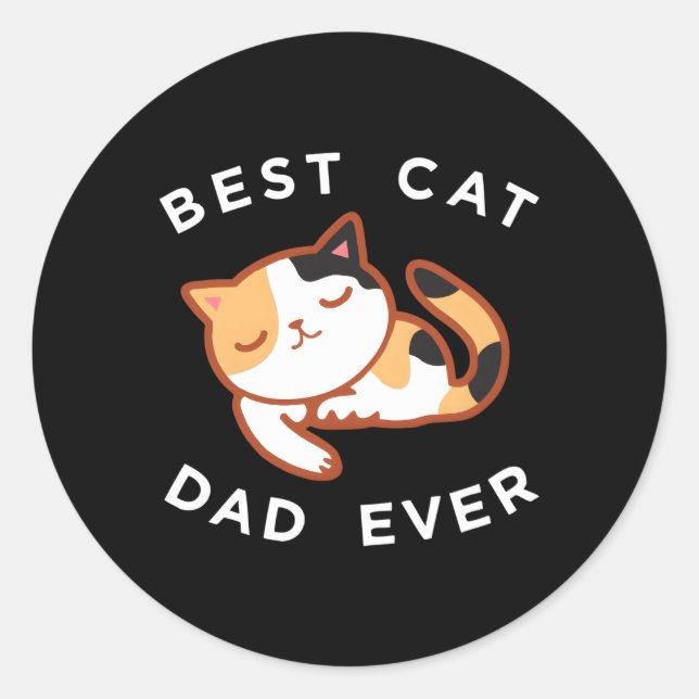 Adesivo Pai Calico Cat Melhor Gatinho Padre Nunca (Frente)