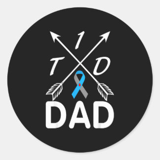 Adesivo Pai com DTD pai diabetes tipo 1 fita azul cinza