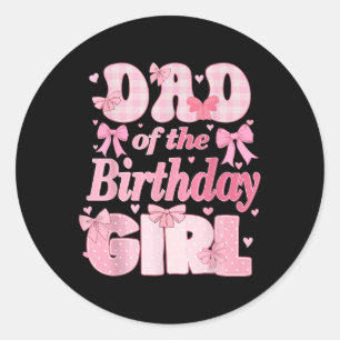 Adesivo Pai Da Família Birthday Girl Pink Coquette Arco