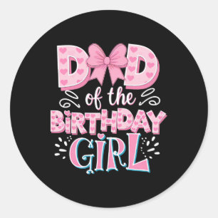 Adesivo Pai Da Família Birthday Girl Pink Coquette Arco