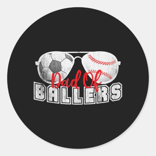 Adesivo Pai de Ballers Dia de os pais de bola de beisebol (Frente)