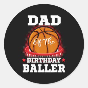 Adesivo Pai de basquete aniversário Boy Family Baller b-da