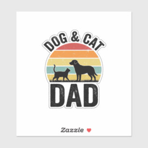 Adesivo Pai de Cachorro e Gato Camisa Vintage de Design de