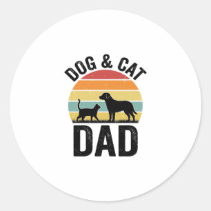 Adesivo Pai de Cachorro e Gato Camisa Vintage de Design de