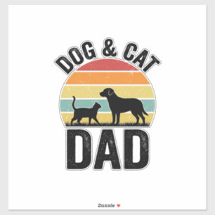 Adesivo Pai de Cachorro e Gato Camisa Vintage Design de Am
