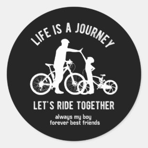 Adesivo Pai de ciclismo e filho Bicicleta Andando Pai e Me