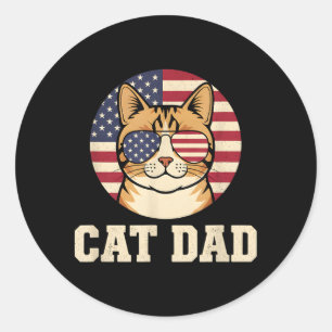 Adesivo Pai de Gato Bandeira Americana Felino Patriótico D