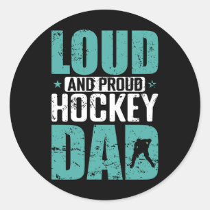 Adesivo Pai de Hockey Orgulhoso e Barulhento Pai Esportes