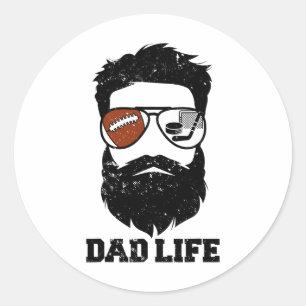 Adesivo Pai de Hóquei Desgrenhado Barba Hóquei no Pé Desgr