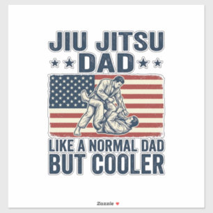 Adesivo Pai de Jiu Jitsu Camisa Vintage Bandeira Design_1