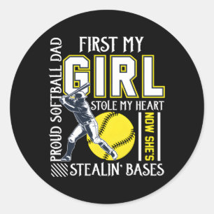 Adesivo Pai De Softball Orgulhoso Roubou-Me Ele Por Pai