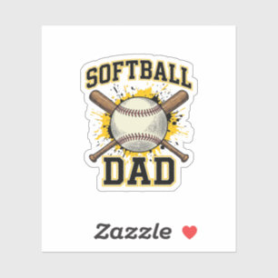 Adesivo Pai de Softball Vintage Varsity Bats Cruzados Desi