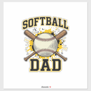 Adesivo Pai de Softball Vintage Varsity Bats Cruzados Desi