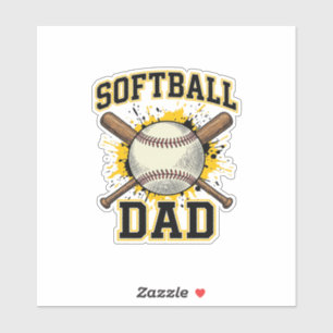 Adesivo Pai de Softball Vintage Varsity Bats Cruzados Desi