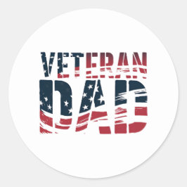 Adesivo Pai de Veterano Vermelho, Branco e Azul
