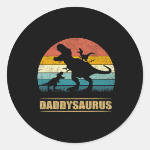 Adesivo Pai Dinossaur Daddysaurus 2 Duas Crianças Engraçad