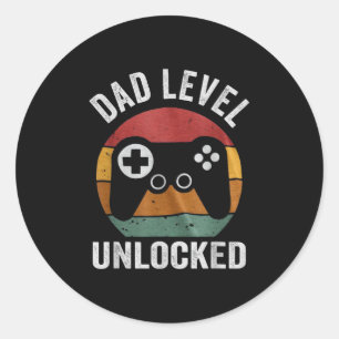 Adesivo Pai Divertido Novo Pai Nível Desbloqueado Dia Jogo