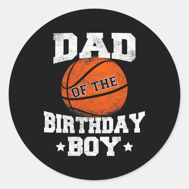 Adesivo Pai Do Aniversário De Basquete Padre Pai Fu (Frente)