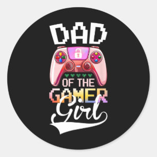 Adesivo Pai Do Aniversário Do Jogo De Vídeo Da Gamer Girl